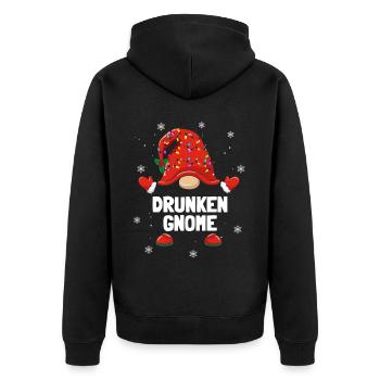 Weihnachtszwerg Drunken Gnom Weihnachten Familien - Unisex Premium Bio Zip Hoodie - Schwarz - Hinten - Nico (187cm)