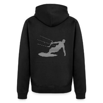 Kite Surfing - Unisex Premium Organic Zip Hoodie - black - Back - Nico (187cm)