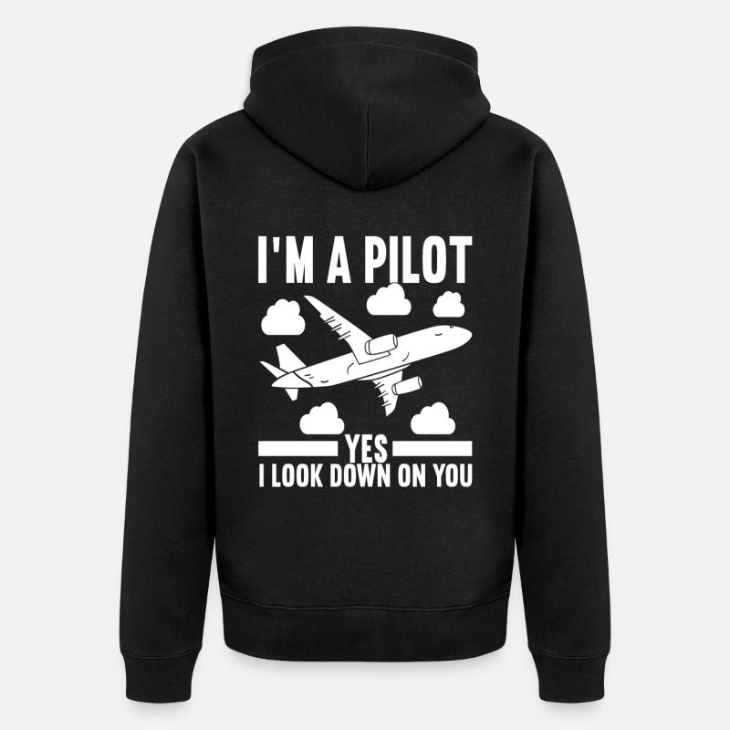 Pilote d’avion - Veste à capuche bio Premium Unisexe - noir