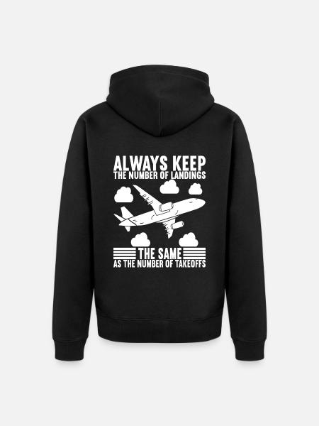 Pilot Flugzeug - Unisex Premium Bio Zip Hoodie - Schwarz