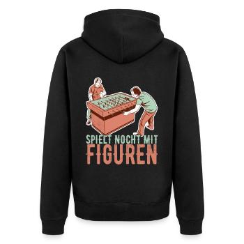 Tischfussball Tischkicker - Unisex Premium Bio Zip Hoodie - Schwarz - Hinten - Nico (187cm)