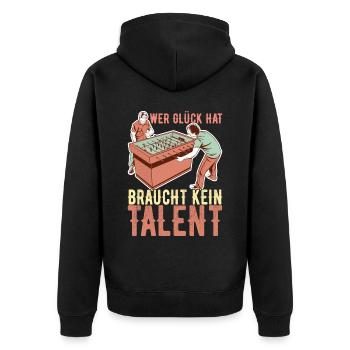 Tischfussball Tischkicker - Unisex Premium Bio Zip Hoodie - Schwarz - Hinten - Nico (187cm)