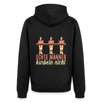 Tischfussball Tischkicker - Unisex Premium Bio Zip Hoodie - Schwarz - Hinten - Nico (187cm)