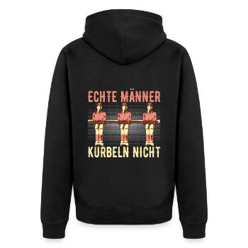 Tischfussball Tischkicker - Unisex Premium Bio Zip Hoodie - Schwarz - Hinten - Nico (187cm)