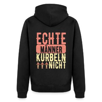 Tischfussball Tischkicker - Unisex Premium Bio Zip Hoodie - Schwarz - Hinten - Nico (187cm)