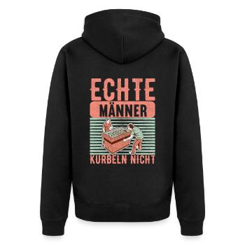 Tischfussball Tischkicker - Unisex Premium Bio Zip Hoodie - Schwarz - Hinten - Nico (187cm)