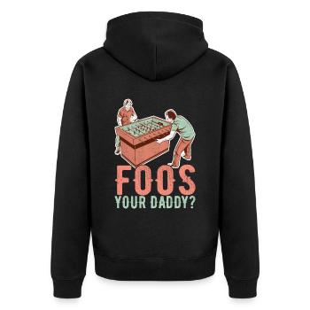 Tischfussball Tischkicker - Unisex Premium Bio Zip Hoodie - Schwarz - Hinten - Nico (187cm)