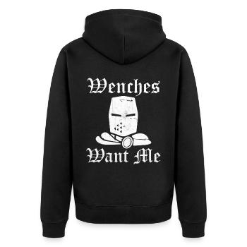 Ren Fair Renaissance Festival Saying - Wenches Wan - Unisex Premium Organic Zip Hoodie - black - Back - Nico (187cm)
