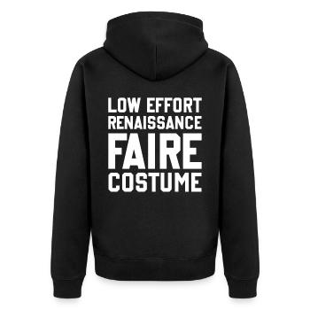 Ren Fair - Low Effort Renaissance Faire Costume - Unisex Premium Bio Zip Hoodie - Schwarz - Hinten - Nico (187cm)