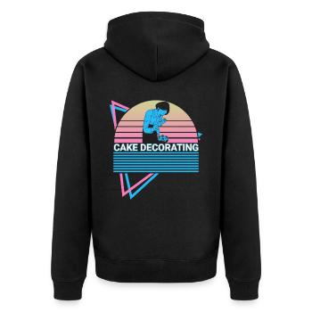 Cake Decoration Cake Decorateur Retro - Unisex Premium Organic Zip Hoodie - black - Back - Nico (187cm)