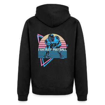 Joueur de football Fantasy Rétro - Veste à capuche bio Premium Unisexe - noir - Dos - Nico (187cm)