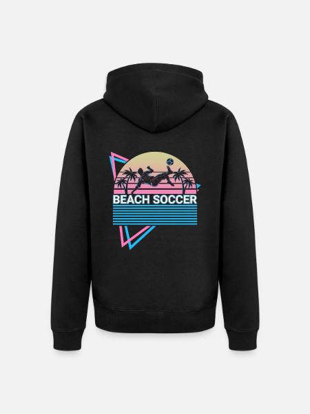 Beach Soccer Player Retro - Unisex Premium Organic Zip Hoodie - black