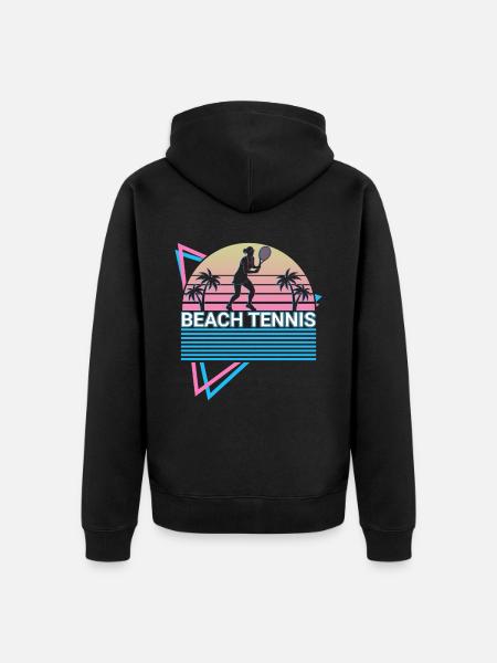 Beach Tennis Player Retro - Unisex Premium Organic Zip Hoodie - black