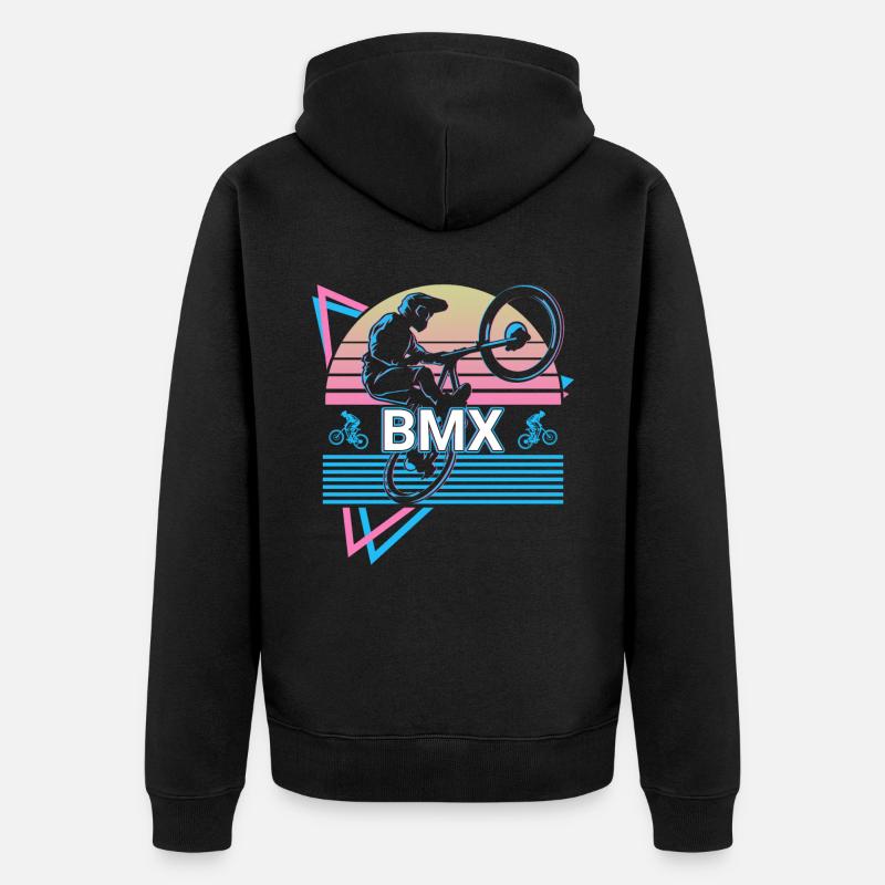 Bmx Biker Vélo Rétro - Veste à capuche bio Premium Unisexe - noir