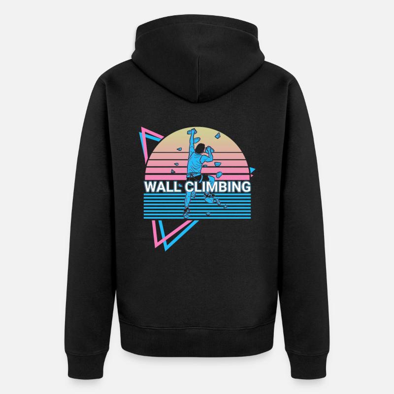 Escalade murale Wall climber rétro - Veste à capuche bio Premium Unisexe - noir
