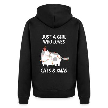 Joyeux Noël Drôle de Chemise de Noël - Veste à capuche bio Premium Unisexe - noir - Dos - Nico (187cm)