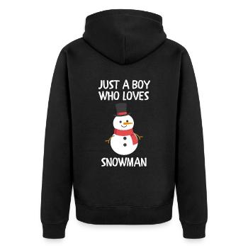 Merry Christmas Lustiges Weihnachtsshirt - Unisex Premium Bio Zip Hoodie - Schwarz - Hinten - Nico (187cm)