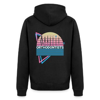Orthodontists Orthodontics Retro - Unisex Premium Organic Zip Hoodie - black - Back - Nico (187cm)