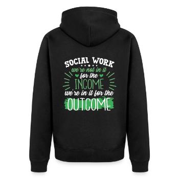 Travail social - Veste à capuche bio Premium Unisexe - noir - Dos - Nico (187cm)