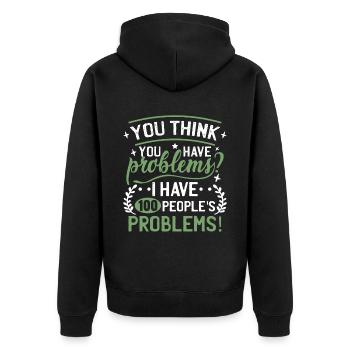 Humour Travailleur social Drôle - Veste à capuche bio Premium Unisexe - noir - Dos - Nico (187cm)