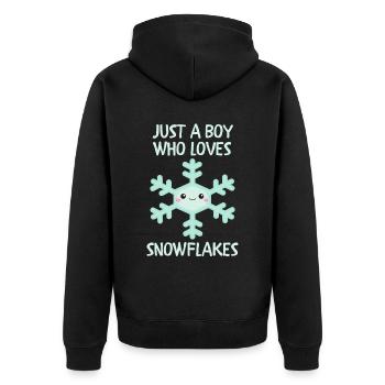 Merry Christmas Lustiges Weihnachtsshirt - Unisex Premium Bio Zip Hoodie - Schwarz - Hinten - Nico (187cm)