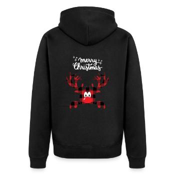 Joyeux Noël Drôle de Chemise de Noël - Veste à capuche bio Premium Unisexe - noir - Dos - Nico (187cm)