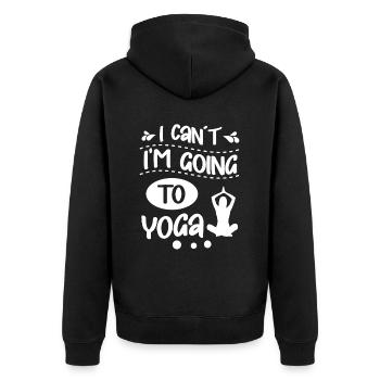 Je ne peux pas aller au yoga yoga amusant - Veste à capuche bio Premium Unisexe - noir - Dos - Nico (187cm)