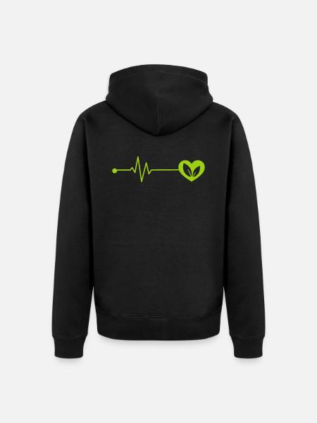 Vegan heartbeat - Unisex Premium Organic Zip Hoodie - black