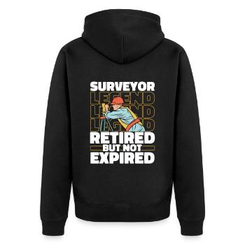 Vermesser Vermessungstechniker Im Ruhestand - Unisex Premium Bio Zip Hoodie - Schwarz - Hinten - Nico (187cm)