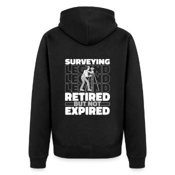 Vermesser Vermessungstechniker Im Ruhestand - Unisex Premium Bio Zip Hoodie - Schwarz - Hinten - Nico (187cm)