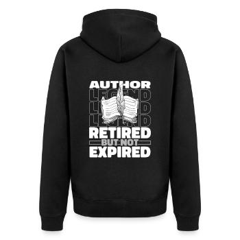 Schriftsteller Autor Im Ruhestand - Unisex Premium Bio Zip Hoodie - Schwarz - Hinten - Nico (187cm)