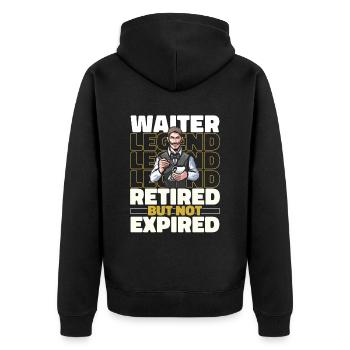 Waiter Retired waitress - Unisex Premium Organic Zip Hoodie - black - Back - Nico (187cm)