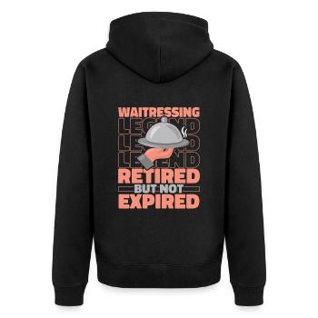 Waiter Retired waitress - Unisex Premium Organic Zip Hoodie - black - Back - Nico (187cm)