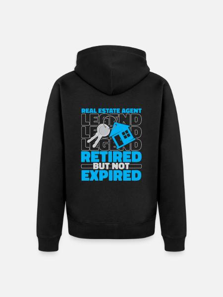 Retired Real Estate Agent - Unisex Premium Organic Zip Hoodie - black