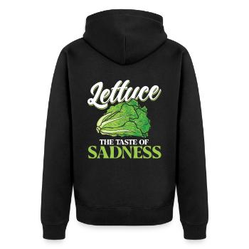 Laitue Le goût de la tristesse - Veste à capuche bio Premium Unisexe - noir - Dos - Nico (187cm)