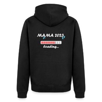 Mom 2023 Loading Pregnancy Announcement Baby - Unisex Premium Organic Zip Hoodie - black - Back - Nico (187cm)