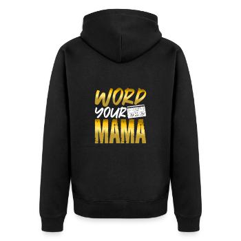 Hip Hop Rap Musik Rapper Hiphop Geschenk - Unisex Premium Bio Zip Hoodie - Schwarz - Hinten - Nico (187cm)