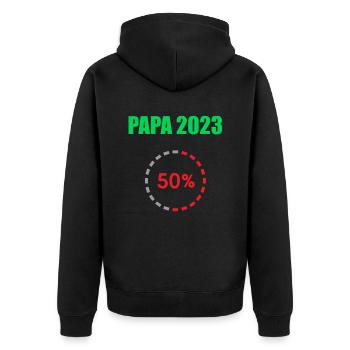 Papa 2023 Chargement de la paternité Devenir papa - Veste à capuche bio Premium Unisexe - noir - Dos - Nico (187cm)