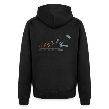 Sand Sailing Windracer Vintage Landsegler - Unisex Premium Organic Zip Hoodie - black - Back - Nico (187cm)