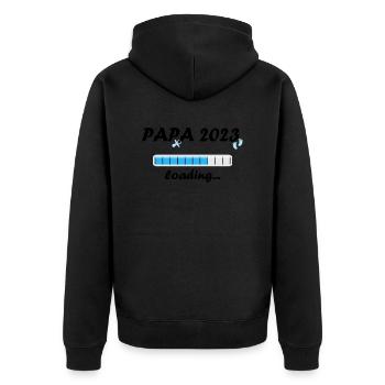 Papa 2023 Chargement Paternité Papa Devenir un Père Fun - Veste à capuche bio Premium Unisexe - noir - Dos - Nico (187cm)