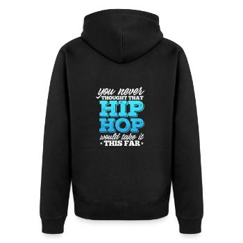 Hip Hop Rap Music Rapper Hiphop Gift - Unisex Premium Organic Zip Hoodie - black - Back - Nico (187cm)