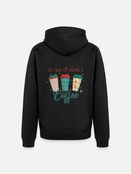 Kaffee Kaffeetrinker Geschenkidee - Unisex Premium Bio Zip Hoodie - Schwarz