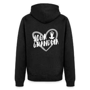 Yoga - Unisex Premium Bio Zip Hoodie - Schwarz - Hinten - Nico (187cm)