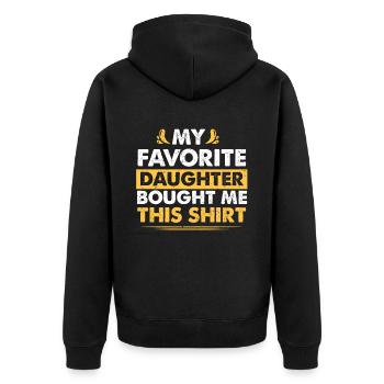 My Favorite Daughter Bought Me This Shirt Dad - Unisex Premium Organic Zip Hoodie - black - Back - Nico (187cm)