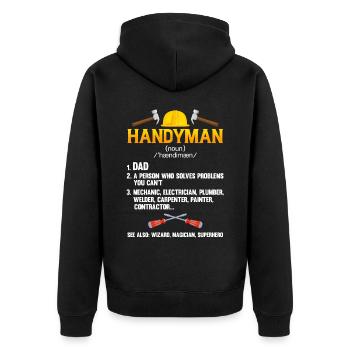Définition de l’artisan - Veste à capuche bio Premium Unisexe - noir - Dos - Nico (187cm)