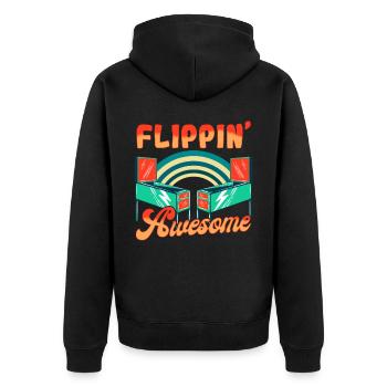 Flipping Awesome - Flipper - Unisex Premium Bio Zip Hoodie - Schwarz - Hinten - Nico (187cm)