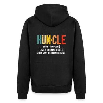 Huncle drôle meilleur oncle cadeaux de nièce neveu - Veste à capuche bio Premium Unisexe - noir - Dos - Nico (187cm)