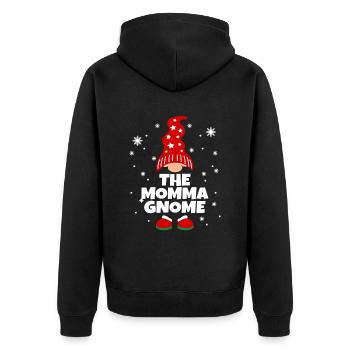 Funny Momma Gnome Family Pajamas Matching - Unisex Premium Organic Zip Hoodie - black - Back - Nico (187cm)