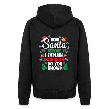 Drôle de Noël Père Noël Enfants et famille - Veste à capuche bio Premium Unisexe - noir - Dos - Nico (187cm)