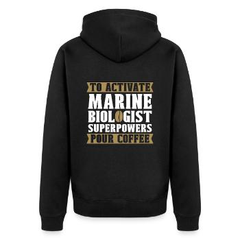Marine Biology To Activate Marine Science Animals - Unisex Premium Bio Zip Hoodie - Schwarz - Hinten - Nico (187cm)